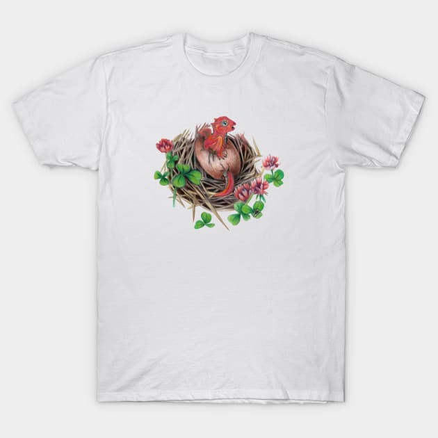 Hatchling Red T-Shirt by Sandra Staple